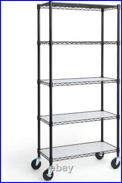 NSF Commercial Grade Heavy Duty Wire Shelving WithWheels, Leveling Feet & Liner