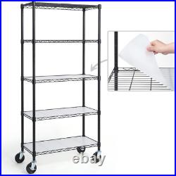 NSF Commercial Grade Heavy Duty Wire Shelving WithWheels, Leveling Feet & Liners