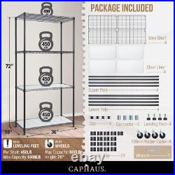 NSF Commercial Grade Heavy Duty Wire Shelving WithWheels, Leveling Feet & Liners