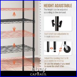 NSF Commercial Grade Heavy Duty Wire Shelving WithWheels, Leveling Feet & Liners