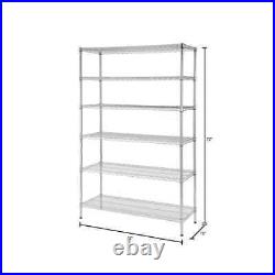 New 6-Tier Commercial Grade Heavy Duty Steel Wire Shelving Unit in Chrome