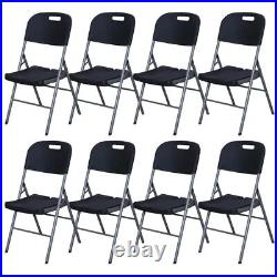 New Home Era Commercial Grade Folding Chair Metal Frame Heavy Duty Black