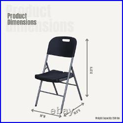 New Home Era Commercial Grade Folding Chair Metal Frame Heavy Duty Black