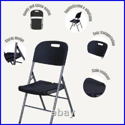 New Home Era Commercial Grade Folding Chair Metal Frame Heavy Duty Black