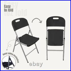 New Home Era Commercial Grade Folding Chair Metal Frame Heavy Duty Black