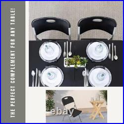 New Home Era Commercial Grade Folding Chair Metal Frame Heavy Duty Black