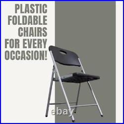New Home Era Commercial Grade Folding Chair Metal Frame Heavy Duty Black