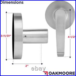 OAKMOORE Heavy Duty Commercial Door Lever Grade Privacy (Bathroom), Silver