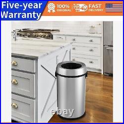 Open Top Trash Can 65L / 17Gal Commercial Grade Heavy Duty Brushed Stainless