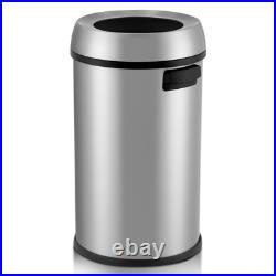 Open Top Trash Can 65L / 17Gal Commercial Grade Heavy Duty Brushed Stainless
