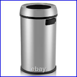Open Top Trash Can 65L / 17Gal Commercial Grade Heavy Duty Brushed Stainless