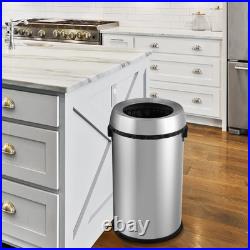 Open Top Trash Can 65L / 17Gal Commercial Grade Heavy Duty Brushed Stainless
