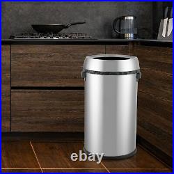 Open Top Trash Can 65L / 17Gal Commercial Grade Heavy Duty Brushed Stainless