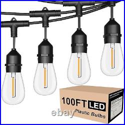 Outdoor String Lights LED 100FT Commercial Grade Heavy Duty with 30 Sockets 3