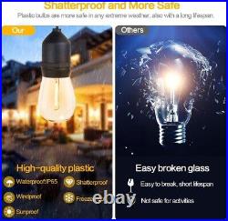 Outdoor String Lights LED 100FT Commercial Grade Heavy Duty with 30 Sockets 3