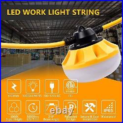 Portable Heavy-Duty Construction String Lights LED Industrial Grade 100FT