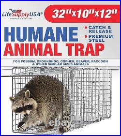 Professional Grade 32 Heavy Duty Animal Cage Trap for Opposums & Groundhogs