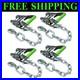 Professional Grade Heavy-Duty Ratchet Buckles with Neon Green Handles 4-Pack