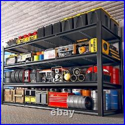 REIBII 60W Garage Shelving 2650LBS Heavy Duty Storage Shelves Adjustable 4 Tier