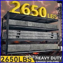 REIBII 60W Garage Shelving 2650LBS Heavy Duty Storage Shelves Adjustable 4 Tier