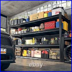 REIBII 60W Garage Shelving 2650LBS Heavy Duty Storage Shelves Adjustable 4 Tier