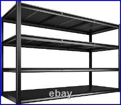 REIBII 60W Garage Shelving 2650LBS Heavy Duty Storage Shelves Adjustable 4 Tier