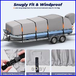 RVMasking 1200D Waterproof Heavy Duty Marine Grade Pontoon Boat Cover 21ft-24ft