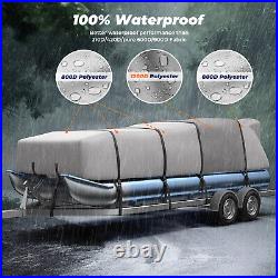 RVMasking 1200D Waterproof Heavy Duty Marine Grade Pontoon Boat Cover 21ft-24ft