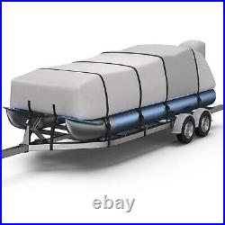 RVMasking 1200D Waterproof Heavy Duty Marine Grade Pontoon Boat Cover 21ft-24ft