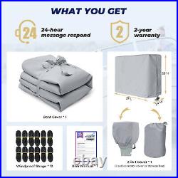 RVMasking 1200D Waterproof Heavy Duty Marine Grade Pontoon Boat Cover 21ft-24ft