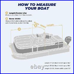 RVMasking 1200D Waterproof Heavy Duty Marine Grade Pontoon Boat Cover 21ft-24ft