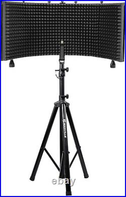 Recording Studio Microphone Isolation Shield + Heavy Duty Tripod Stand