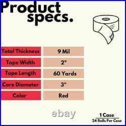 Red Duct Tape, 9 Mil Heavy-Duty Grade Adhesive Tapes 2 x 60 Yards 24 Rolls