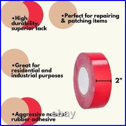 Red Duct Tape, 9 Mil Heavy-Duty Grade Adhesive Tapes 2 x 60 Yards 24 Rolls