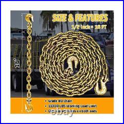 Safety Binder Chain with Grade 8016 Ft Heavy Duty Chains Holder with 1/2 Inc