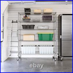 Seville Classics UltraDurable Commercial Grade 5-Tier NSF Steel Wire Shelving