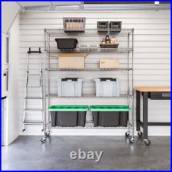 Seville Classics UltraDurable Commercial Grade 5-Tier NSF Steel Wire Shelving