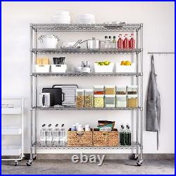 Seville Classics UltraDurable Commercial Grade 5-Tier NSF Steel Wire Shelving