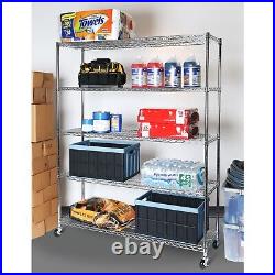 Seville Classics UltraDurable Commercial Grade 5-Tier NSF Steel Wire Shelving