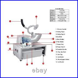 Shaved Ice Machine Professional Commercial Grade, Heavy Duty Large Ice Shaver
