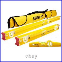 Stabila 48415 Heavy Duty Aluminum Rectangle R-Beam 3 Level Set