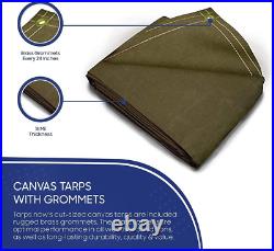 Tarps Now 16X20 Ft Heavy Duty Canvas Tarp 20 MIL Commercial Grade, Tear Resist