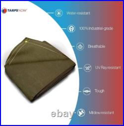 Tarps Now 16X20 Ft Heavy Duty Canvas Tarp 20 MIL Commercial Grade, Tear Resist