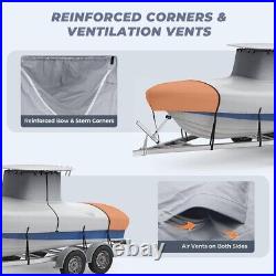 Top Boat Cover for 22ft-24ft Center Console Boat 1200D Heavy Duty Marine Grade