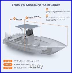 Top Boat Cover for 22ft-24ft Center Console Boat 1200D Heavy Duty Marine Grade