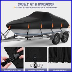 Trailerable Boat Cover Waterproof Heavy Duty Marine Grade Dust V-Hull Runabout