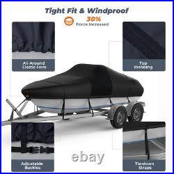 Trailerable Boat Cover Waterproof Heavy Duty Marine Grade Dust V-Hull Runabout