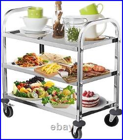 Upgrade 3 Tier Heavy Duty Commercial Grade Utility Cart Kitchen Trolley Ser