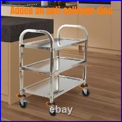 Upgrade 3 Tier Heavy Duty Commercial Grade Utility Cart Kitchen Trolley Ser
