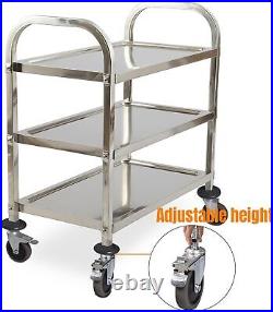 Upgrade 3 Tier Heavy Duty Commercial Grade Utility Cart Kitchen Trolley Ser